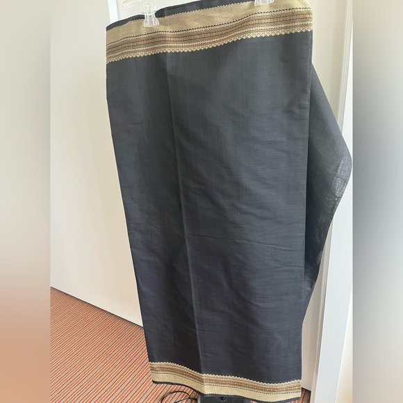 Fabindia handloom 100% cotton black & beige saree sari w stunning palloo - New - Picture 4 of 15